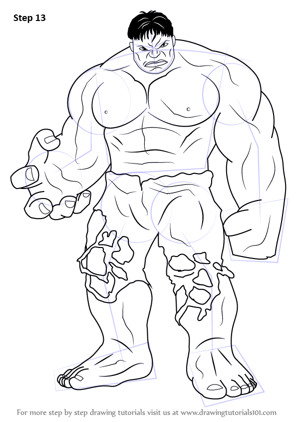 597x844 Learn How To Draw The Hulk - Hulk Drawing Easy