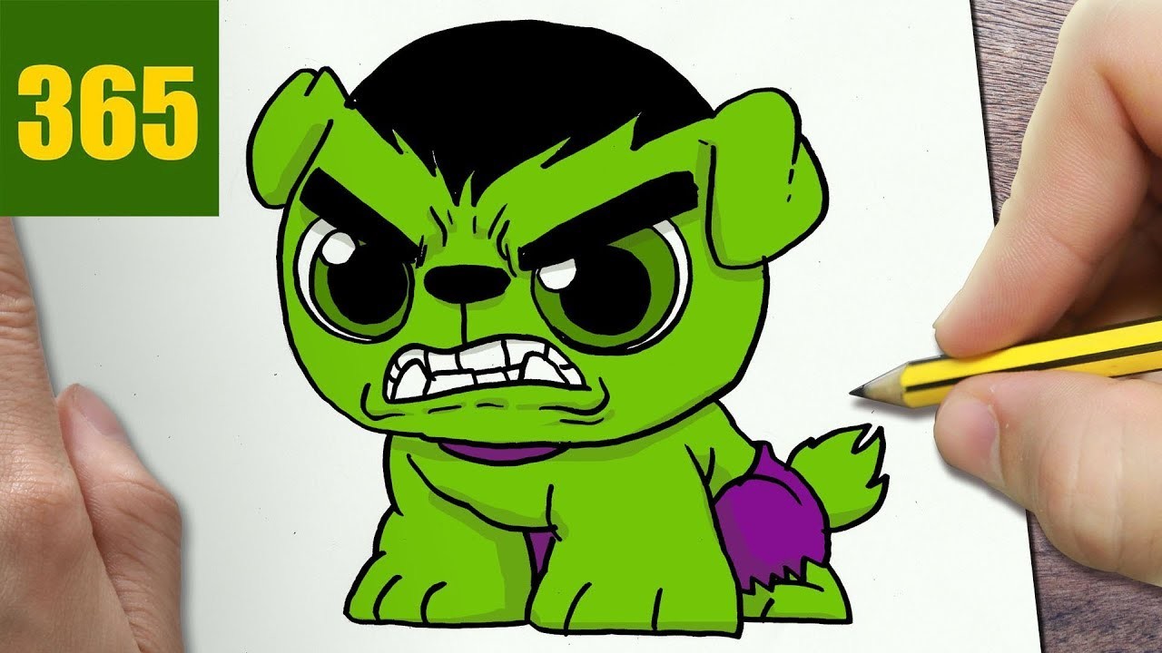 1280x720 How To Draw A Hulk Dog Cute, Easy Step - Hulk Drawing Easy