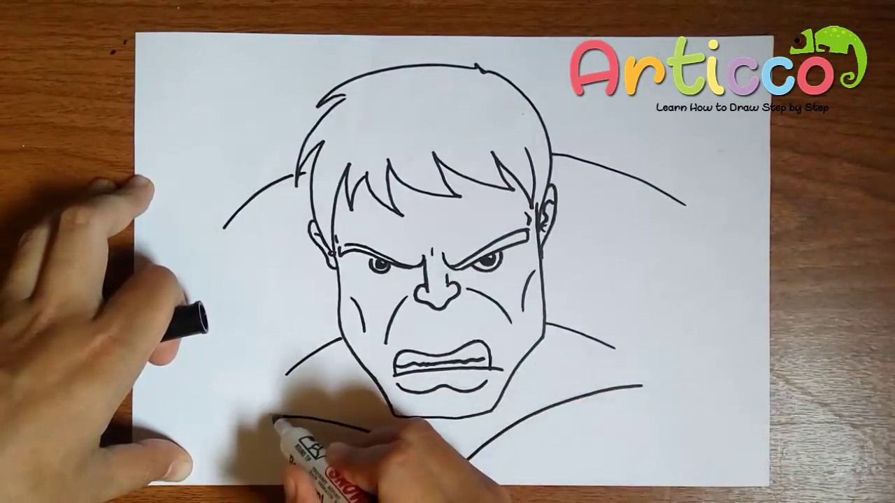 1280x720 How To Draw Hulk Step - Hulk Face Drawing