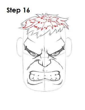 300x388 How To Draw Hulk - Hulk Face Drawing