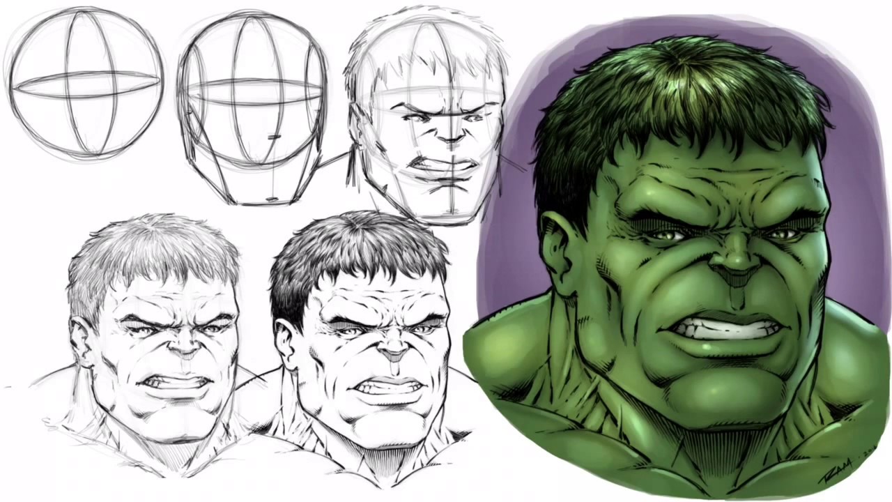 1280x720 How To Draw The Hulk's Face - Hulk Face Drawing