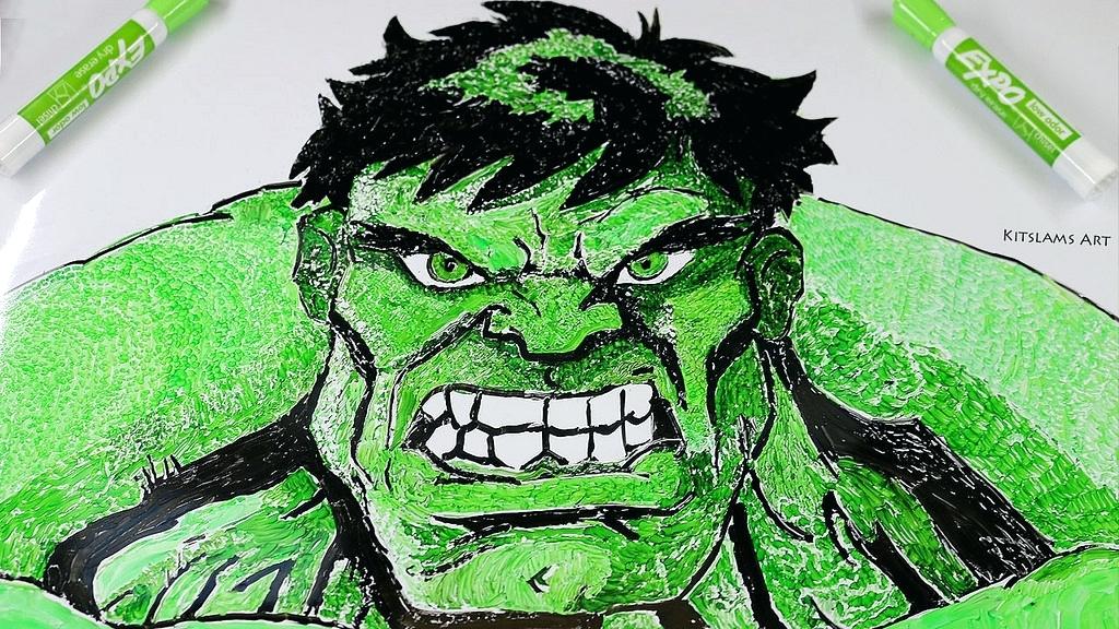1024x576 Drawing Hulk Step - Hulk Face Drawing