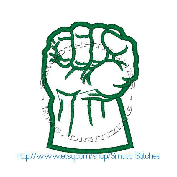 600x600 Hulk Fist Applique Design For Embroidery Embroiderycorner - Hulk Fist Drawing