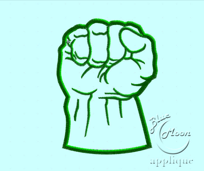 687x574 Hulk Fist Applique Design For Embroidery - Hulk Fist Drawing