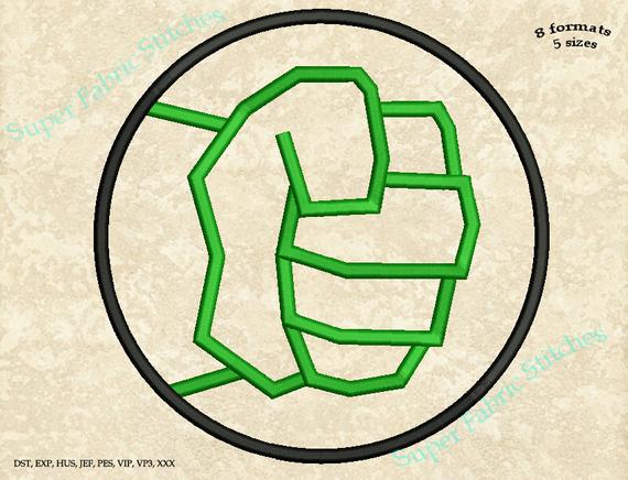 570x436 Hulk Logo Applique Embroidery Designs Hulk Superhero Etsy - Hulk Logo Drawing
