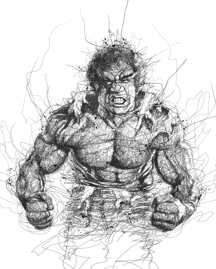 Hulk Pencil Drawing. 