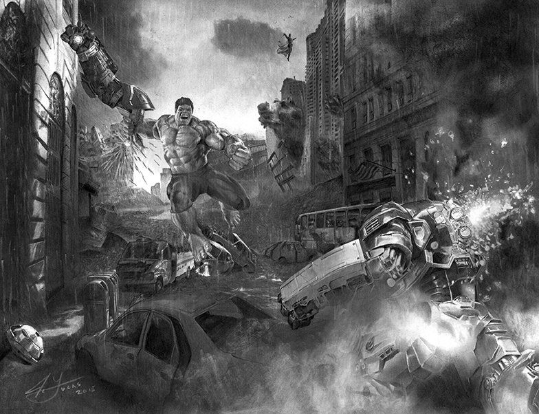 784x602 hulk vs hulkbuster pencil drawing - Hulk Pencil Drawing