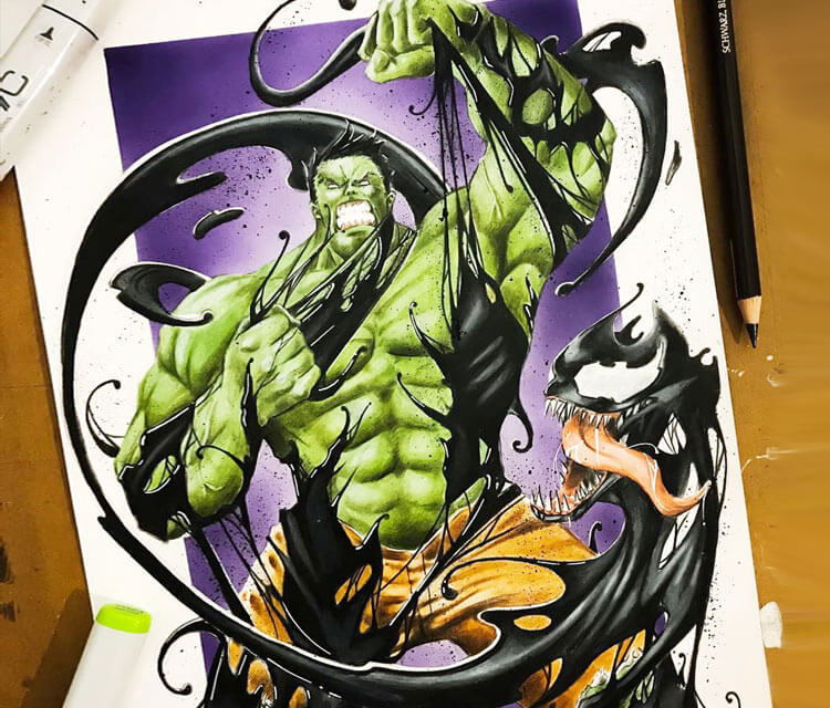 750x640 Hulk Vs Venom Pencil Drawing - Hulk Pencil Drawing
