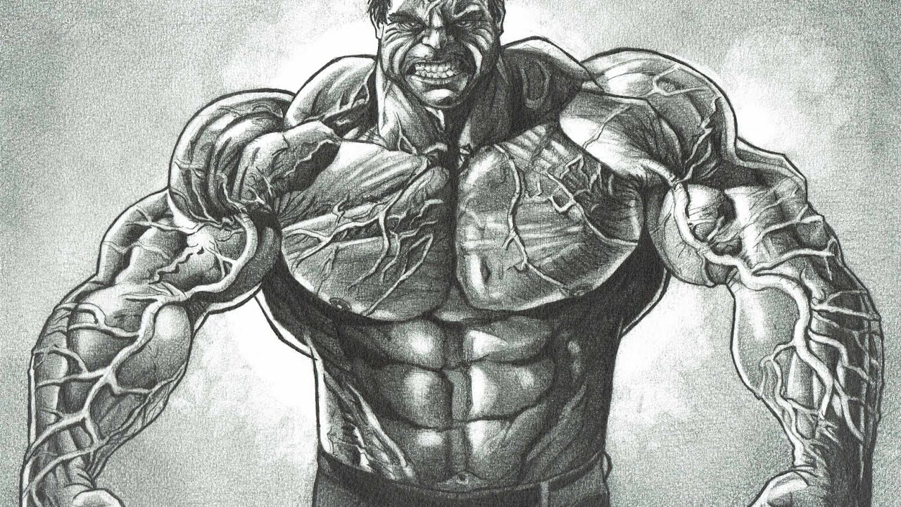 1280x720 Realistic Hulk A Dredfunn Mechanical Pencil Drawing - Hulk Pencil Drawing