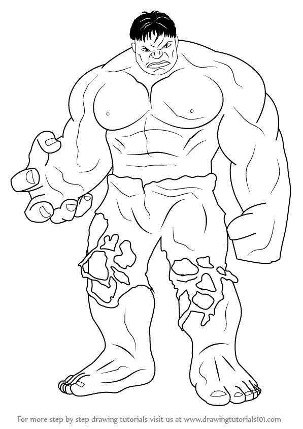 597x844 Learn How To Draw The Hulk - Hulk Smash Drawing