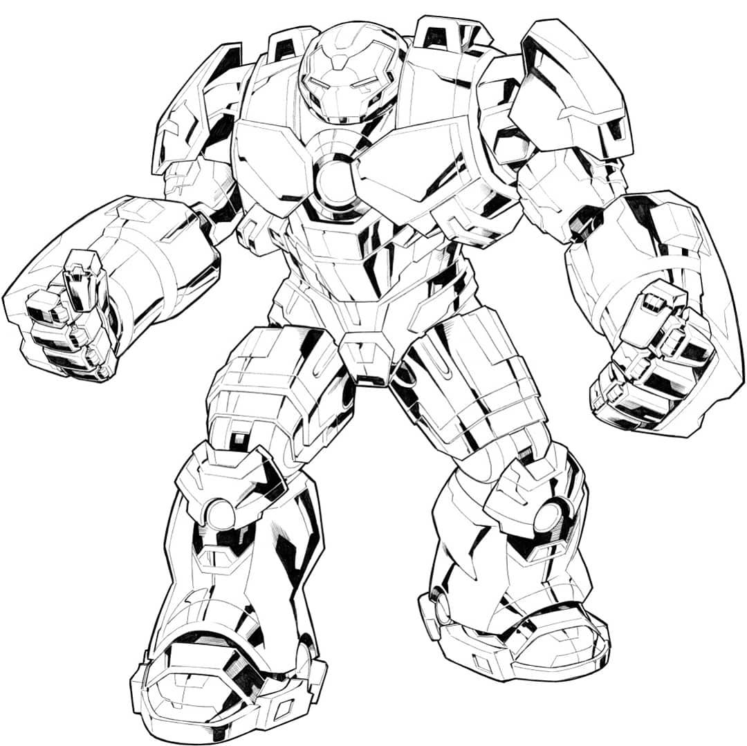 Hulkbuster Sketch Coloring Page.