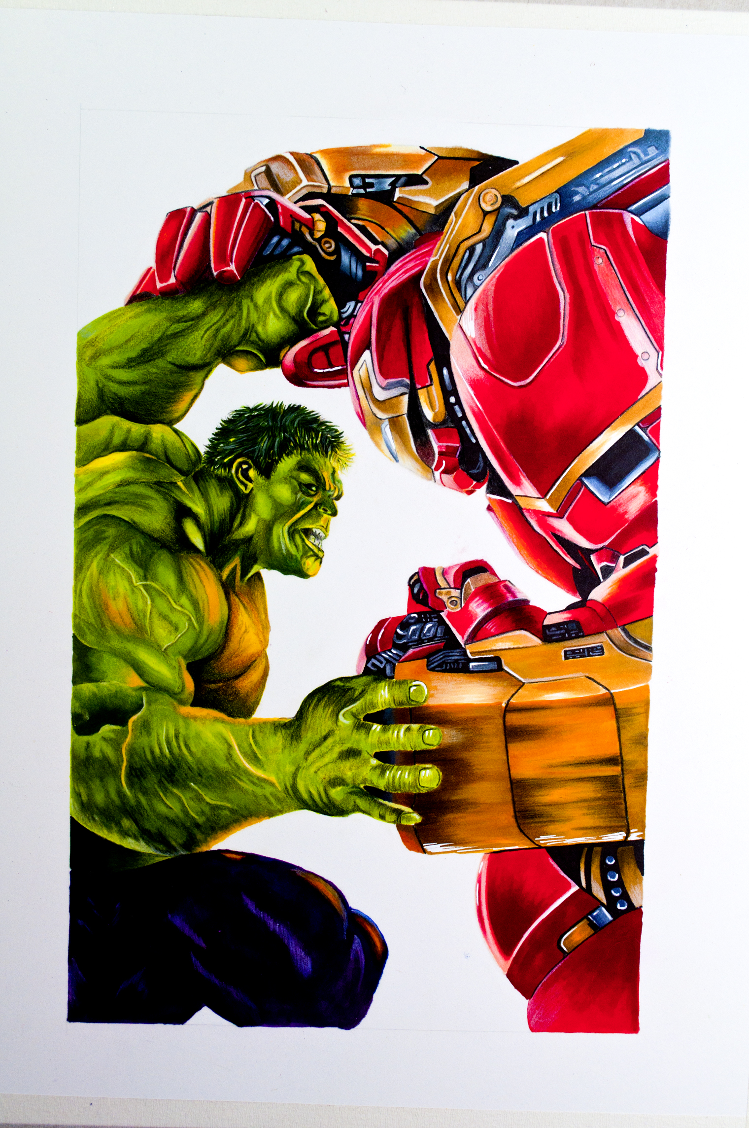1520x2288 Hulk Vs Hulkbuster Speed Drawing Stylefile Markers The Art Gear - Hulkbuster Drawing