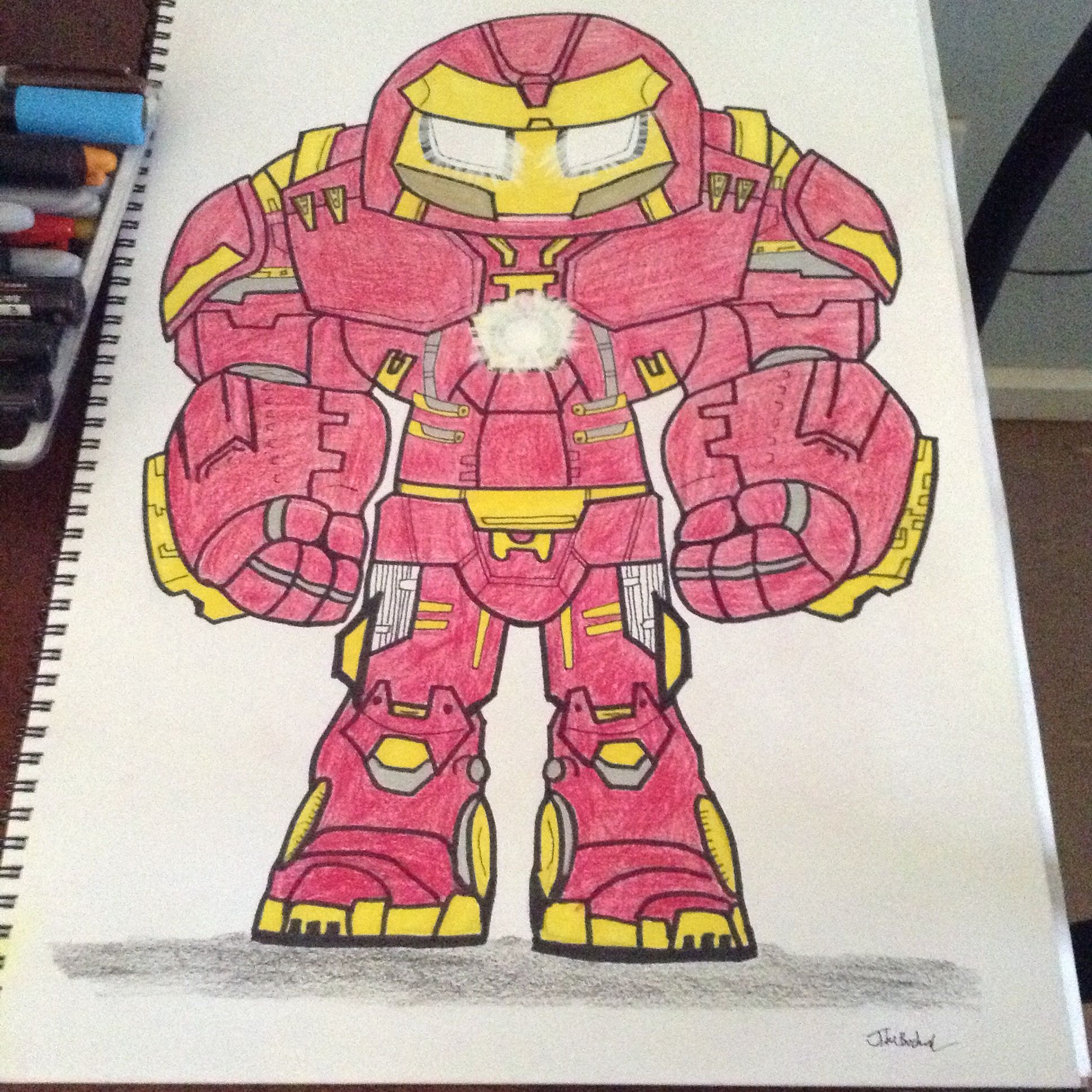 step by step hulkbuster drawing easy