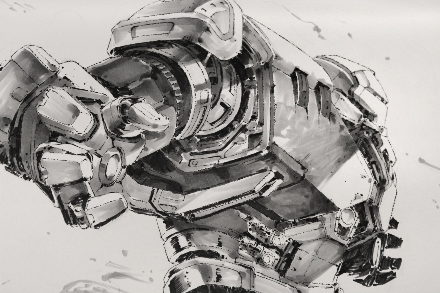 1500x1000 Kael Ngu - Hulkbuster Drawing