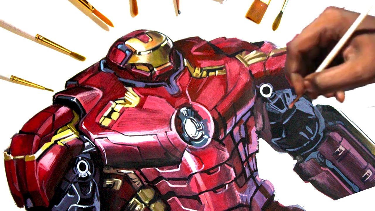 1280x720 Speed Drawing Hulkbuster Avengers Age Of Ultrons Guardians - Hulkbuster Drawing