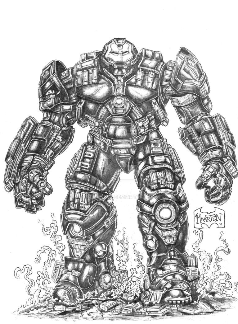 hulkbuster drawing easy