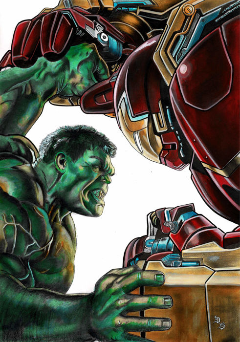 491x700 Diego Septiembre - Hulkbuster Drawing