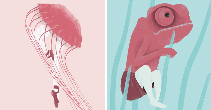 700x368 I Draw Animal Equivalents For People I Meet Bored Panda - Human Animal Hybrid Drawing