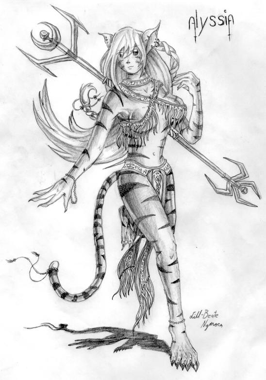 548x781 Lill Beate Nymoen Artwork Alyssia Original Drawing Pencil - Human Animal Hybrid Drawing