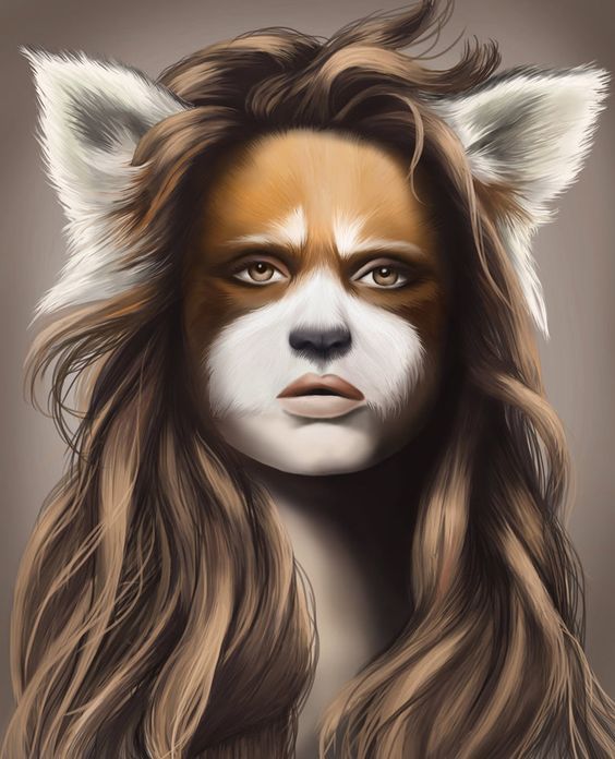 564x696 Red Panda Hybrid - Human Animal Hybrid Drawing