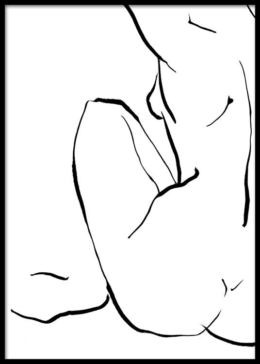 536x750 Back Drawing Poster - Human Back Drawing