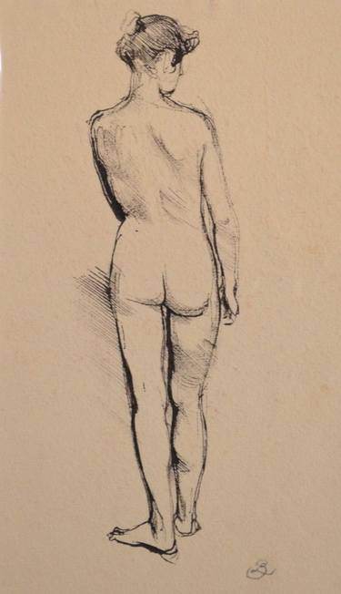 375x652 Female Figure Study - Human Back Drawing