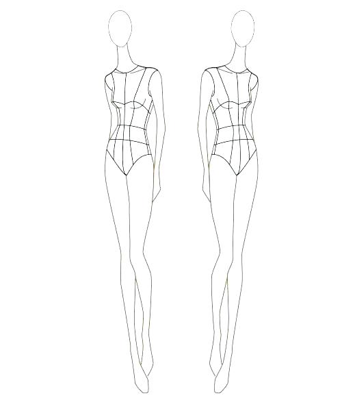500x600 Figure Drawing Templates Fashion Model Template Design - Human Body Drawing Template