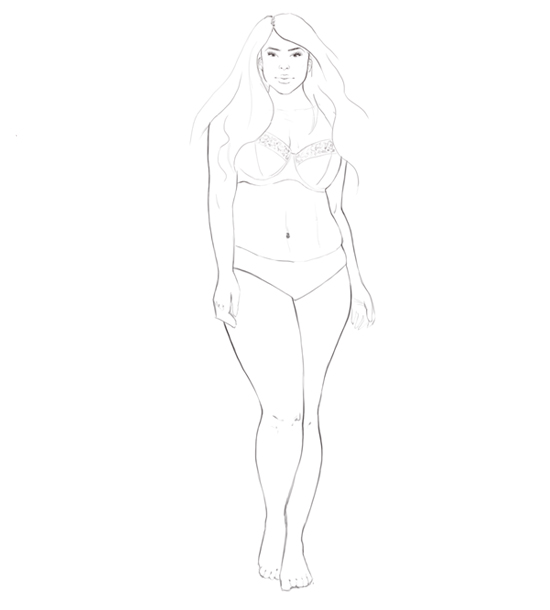 550x610 Human Body Drawing Template - Human Body Drawing Template