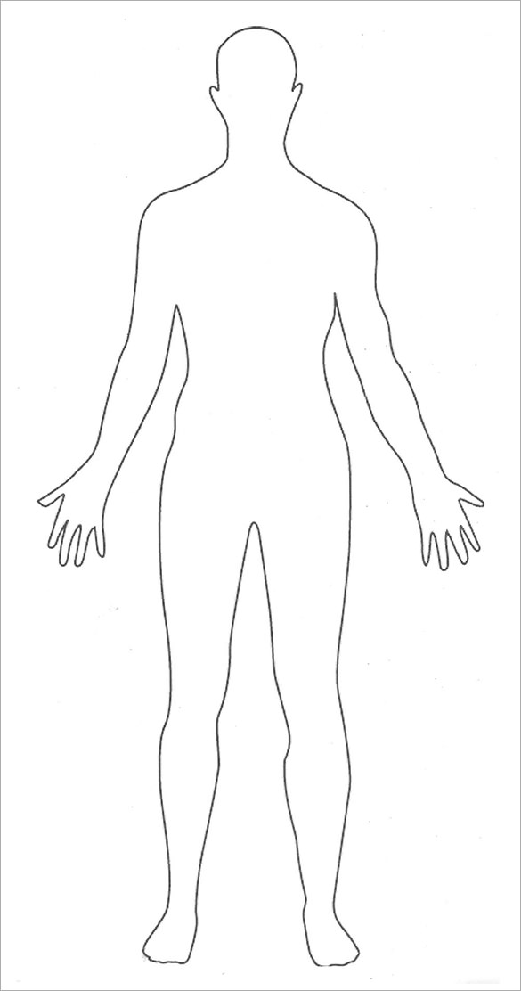 585x1112 Human Body Templates - Human Body Drawing Template