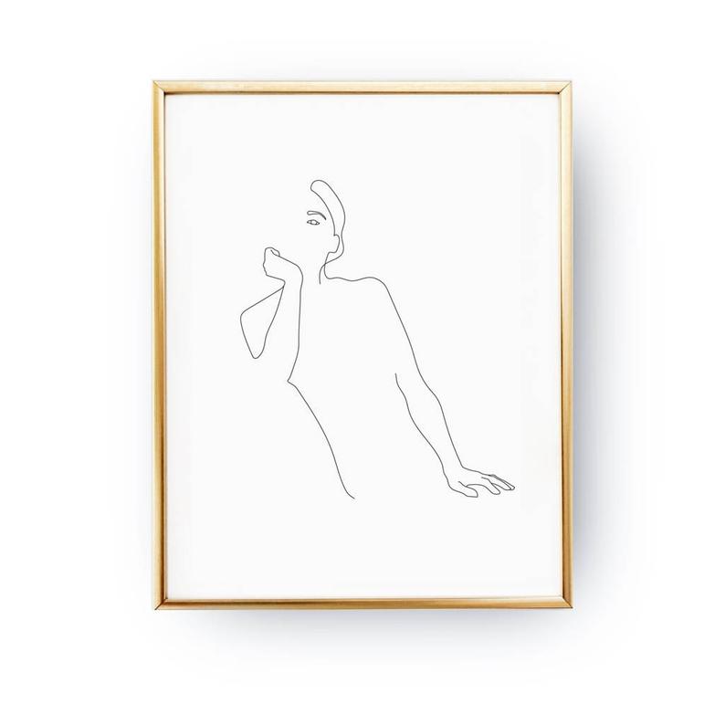 794x794 female upper body print female body line drawing woman art etsy - Human Body Line Drawing