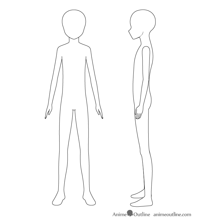 675x750 How To Draw An Anime Boy Full Body Step - Human Body Line Drawing