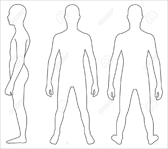 585x520 Human Body Drawing Template - Human Body Outline Drawing