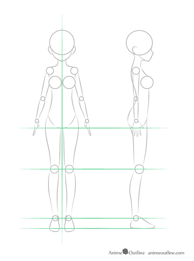 675x910 How To Draw Anime Girl Body Step - Human Body Structure Drawing