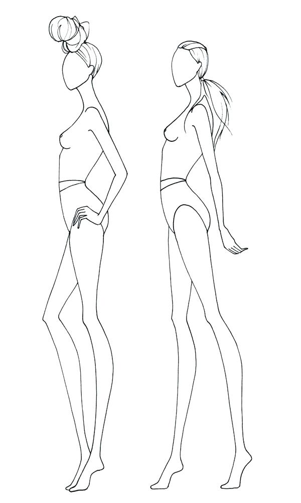 600x1000 Drawing Template Fashion Printable Human Body Outline - Human Drawing Outline