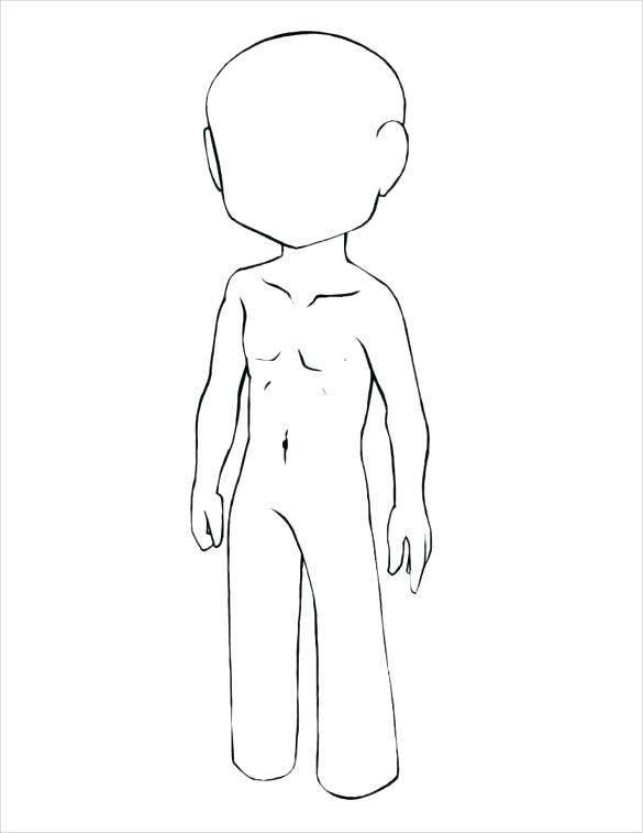 585x757 Human Body Outline Image Drawing Figure Template - Human Drawing Outline