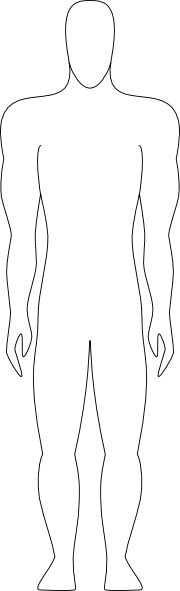 180x591 Human Figure Outline Clip Art - Human Drawing Outline