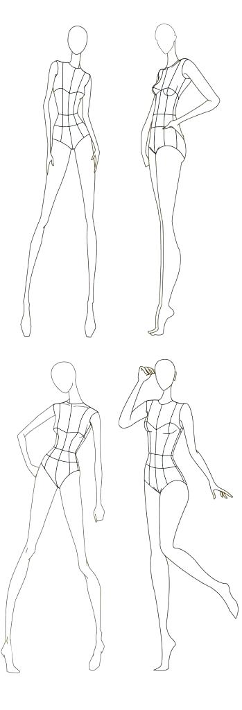 349x1024 Printable Outline Of Female Human Body Front And Back Free - Human Drawing Outline