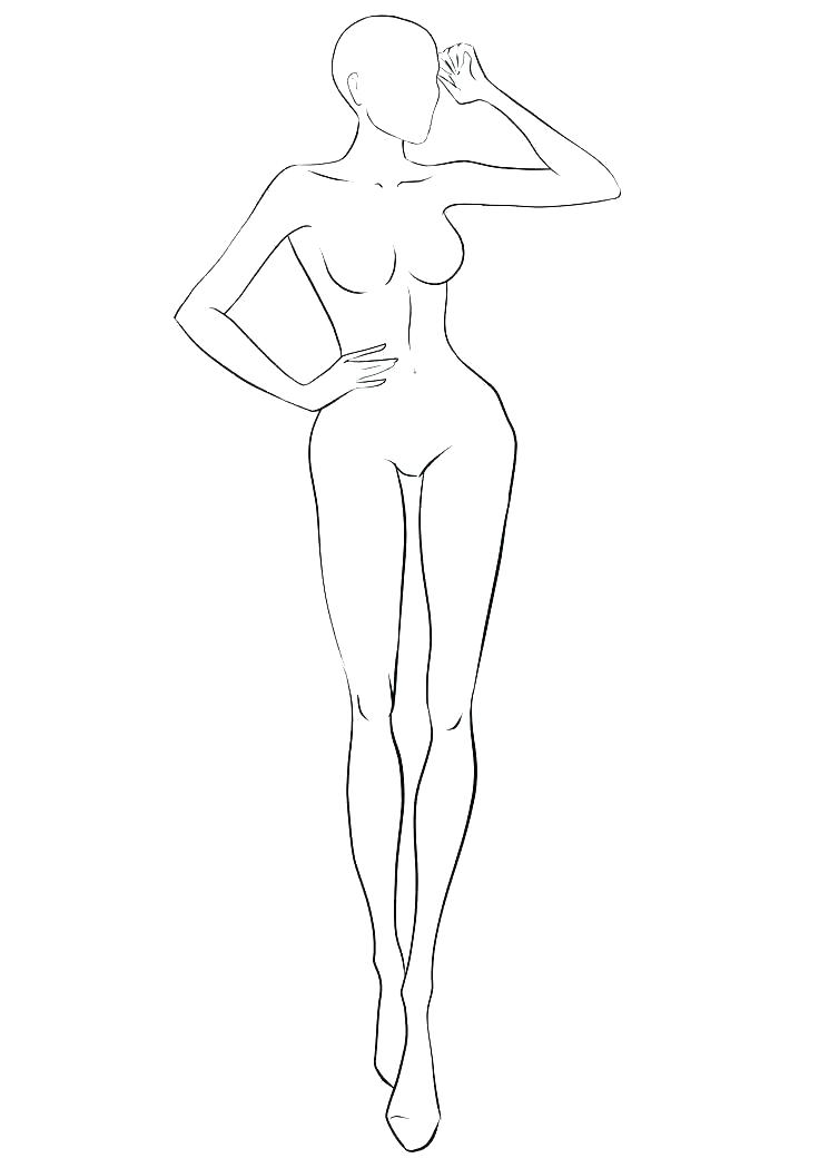 736x1040 Fashion Illustration Template Figure Drawing Templates Fashion - Human Drawing Template