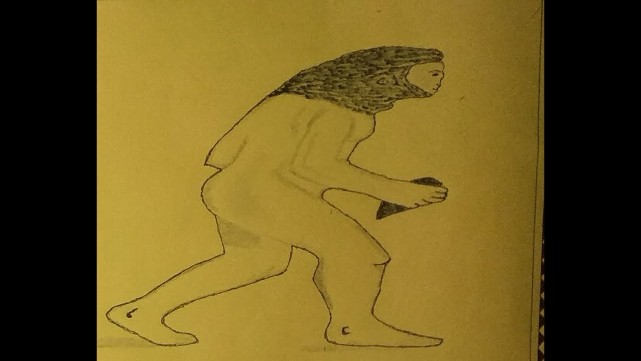 1280x720 drawing homo erectus drawing human evolution - Human Evolution Drawing