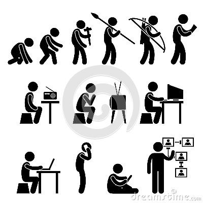 400x400 human evolution pictogram silhouette pictogram, human - Human Evolution Drawing