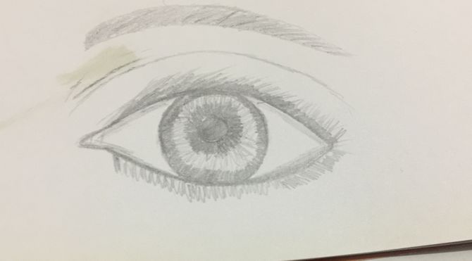 670x371 How To Draw Realistic Human Eyes Steps - Human Eye Drawing