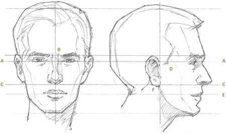 450x266 Here Is An Artist's Guide To Drawing The Human Head - Human Face Drawing