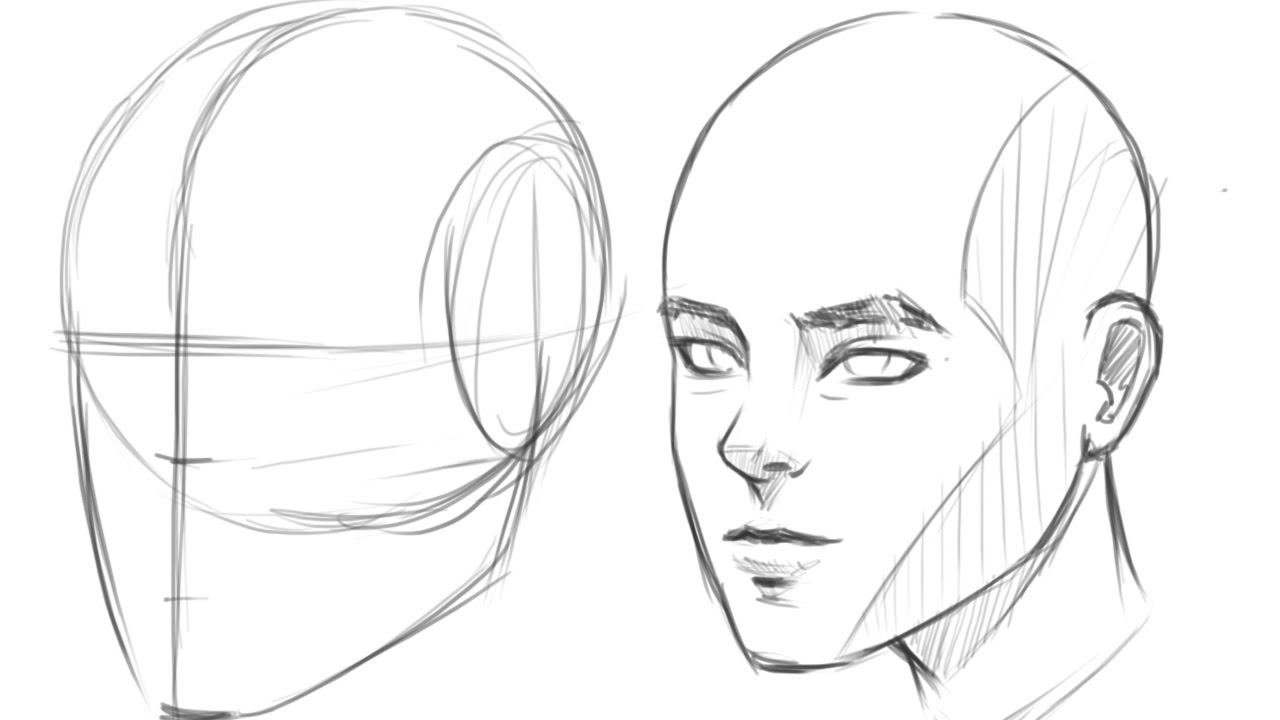 1280x720 How To Draw Human Head View - Human Face Drawing