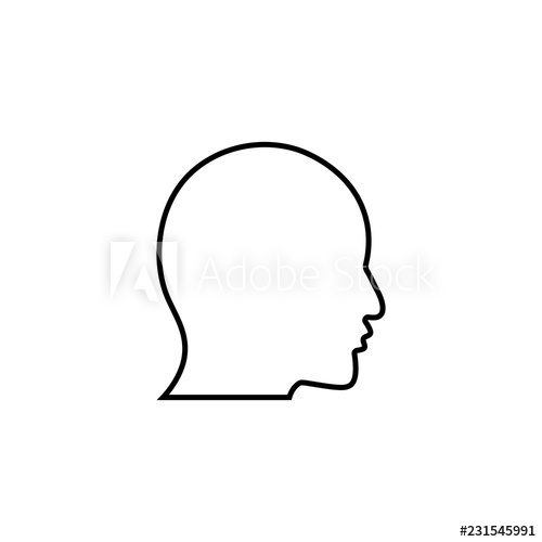 500x500 User Linear Icon Human Head Thin Line Illustration Profile - Human Face Outline Drawing