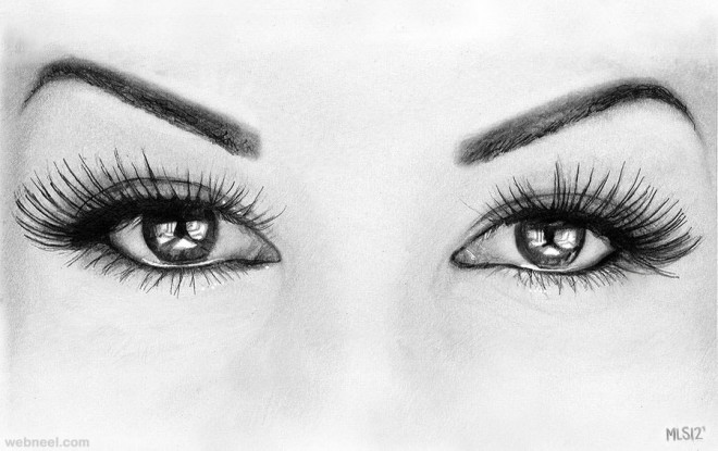660x415 Eyes Pencil Drawing - Human Face Pencil Drawing