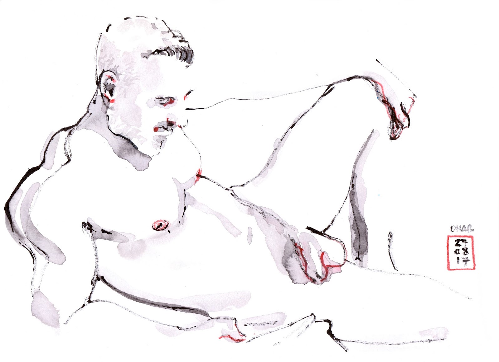 1600x1163 omar paint drawing human figure with ink - Human Figure Drawing