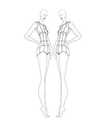 400x500 Fashion Illustration Template Figure Drawing Templates Fashion - Human Figure Drawing Template
