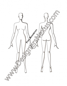 232x300 Free Figure Templates For Technical Flat Drawing - Human Figure Drawing Template