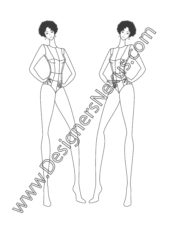 612x792 Collection Of Free Fashion Drawing Figure Download On Ui Ex - Human Figure Drawing Template