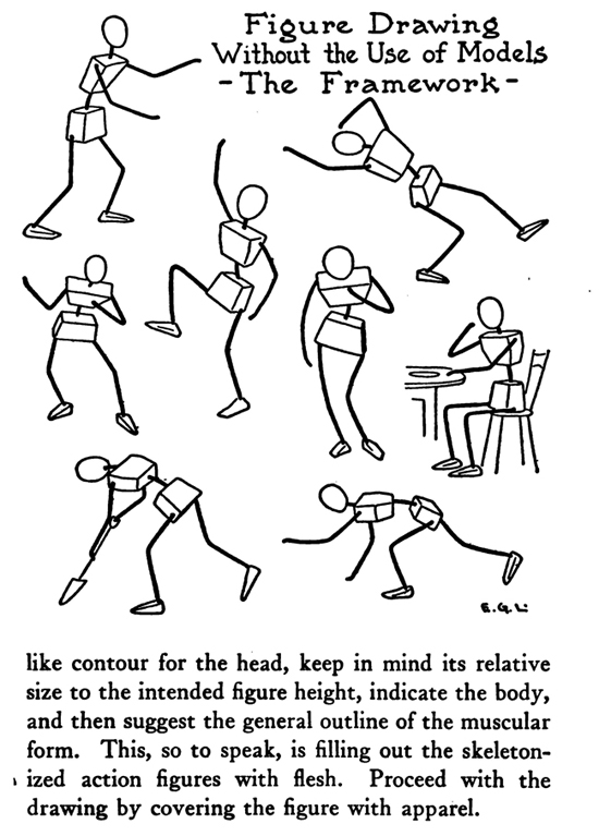 550x767 Guide To Drawing Proportional Human Figures Without Using Models - Human Form Drawing